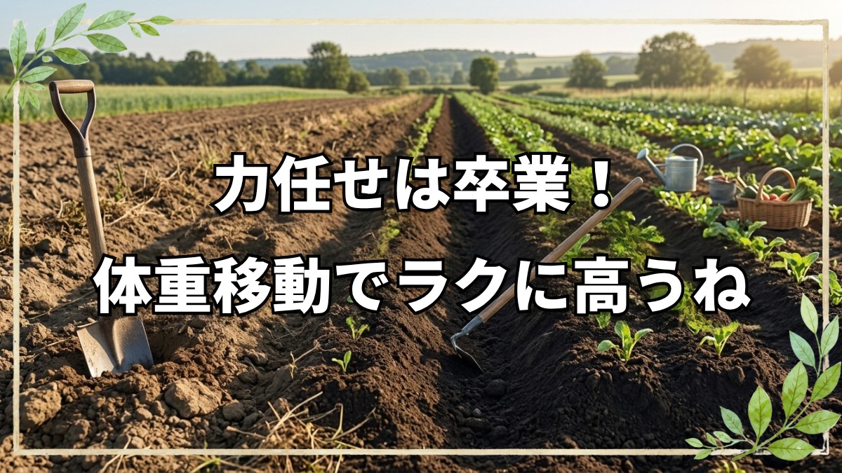 スコップ使いで効率3倍！高畝づくりの極意