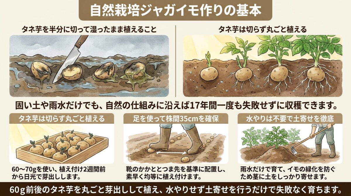自然栽培ジャガイモ作りの基本