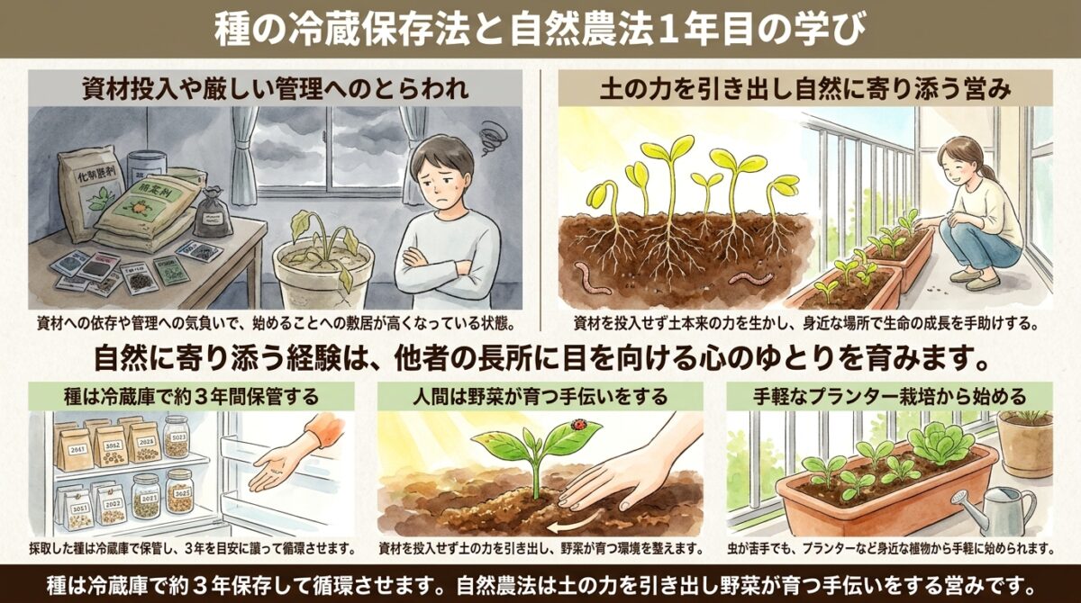 自然農法における種の保存方法と、1年間の実践から見えてくる学び