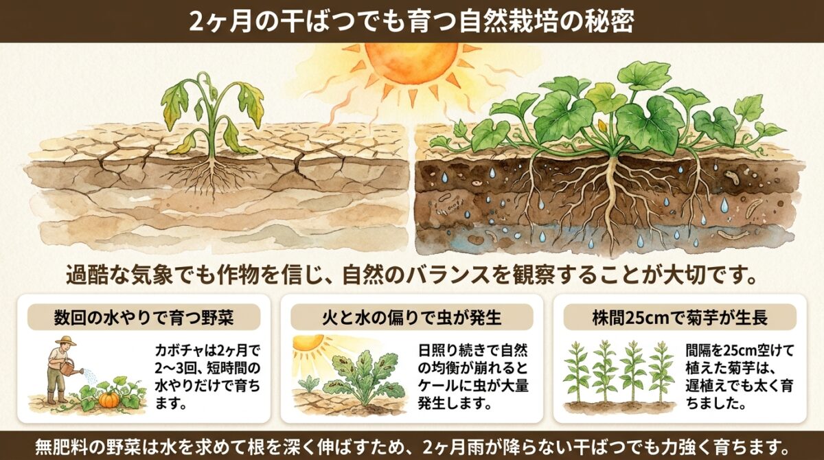 2ヶ月の干ばつでも野菜が育つ理由とは?自然栽培20年の今橋さんが語る土の力