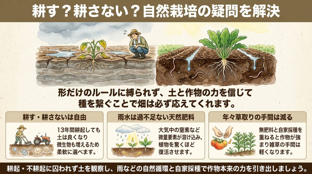 耕す?耕さない?自然栽培の疑問を解決