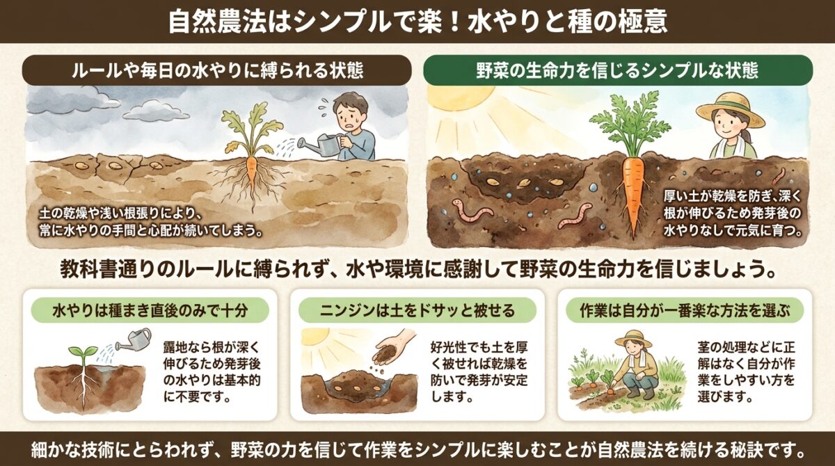 自然農法はシンプルで楽!水やりと種の極意