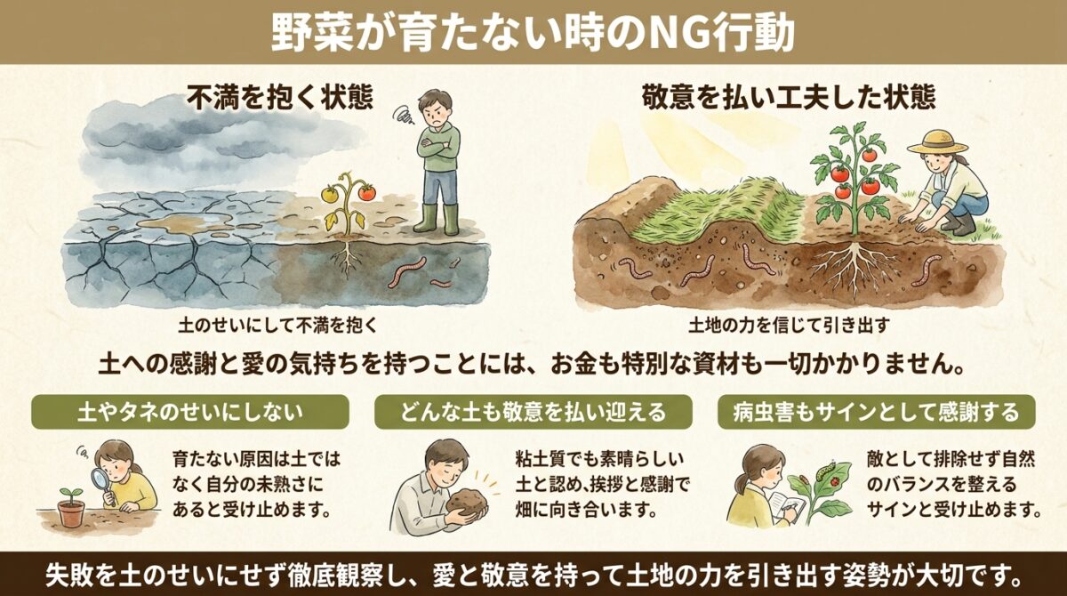 野菜が育たない時のNG行動