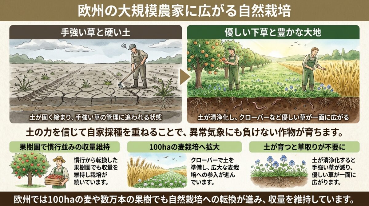 欧州の大規模農家に広がる自然栽培