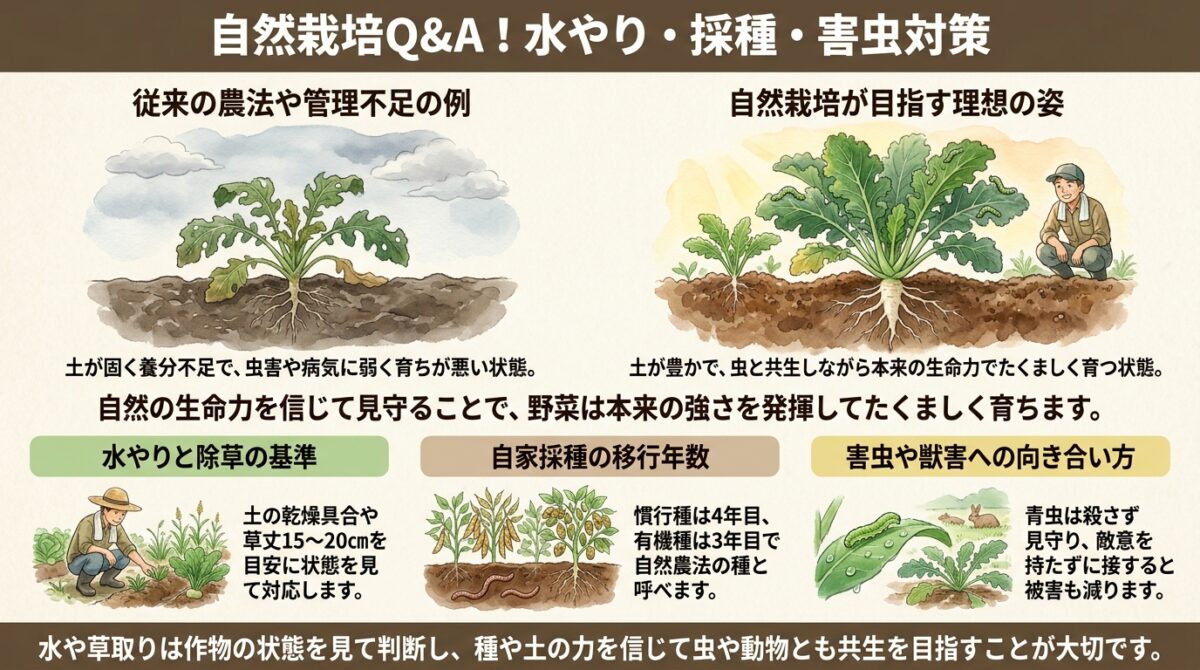 自然栽培Q&A!水やり・採種・害虫対策