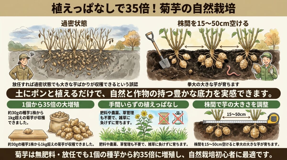 植えっぱなしで35倍!菊芋の自然栽培
