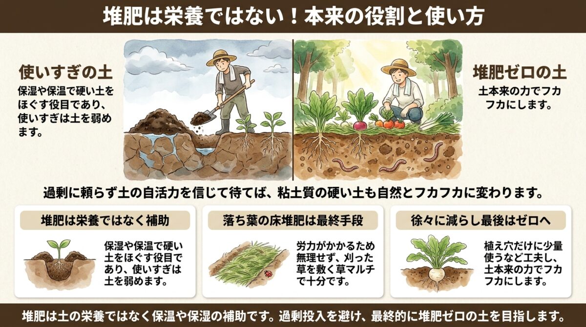 堆肥は栄養ではない!本来の役割と使い方