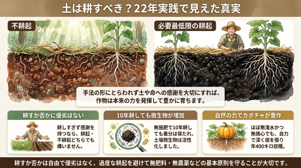 自然農法で土は耕すべき?22年の実践から見えた土壌と栽培の真実