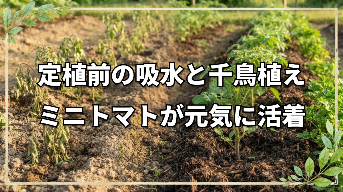 【自然栽培】ミニトマト定植の手順と活着を促す水やりの秘訣