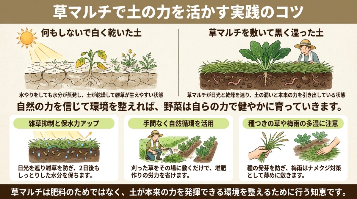 草マルチで土の力を活かす実践のコツ