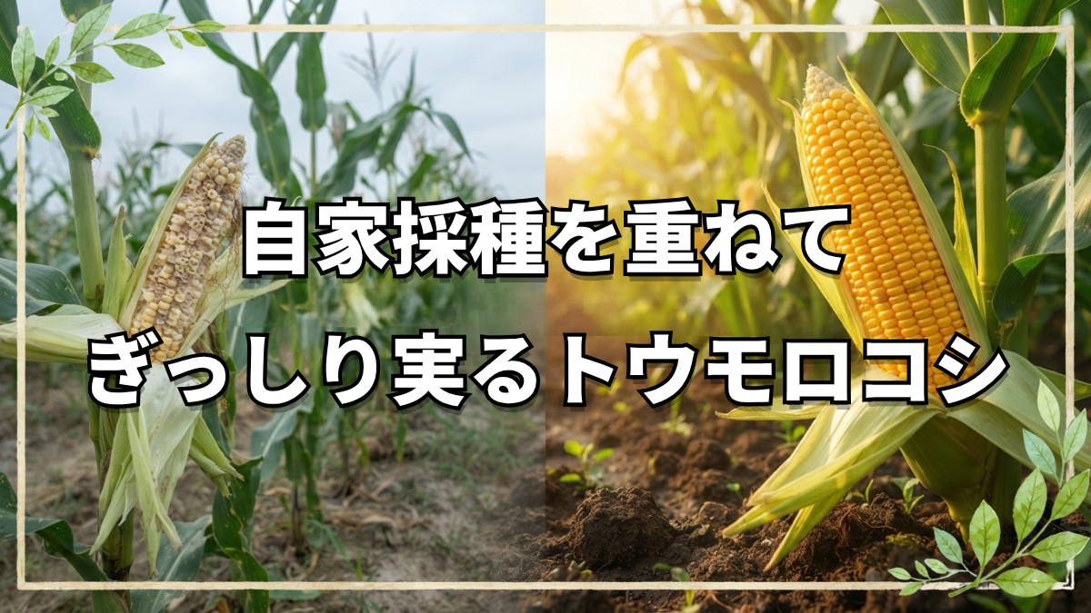自然栽培で育てるトウモロコシ｜定植のコツと8年かけた自家採種の記録