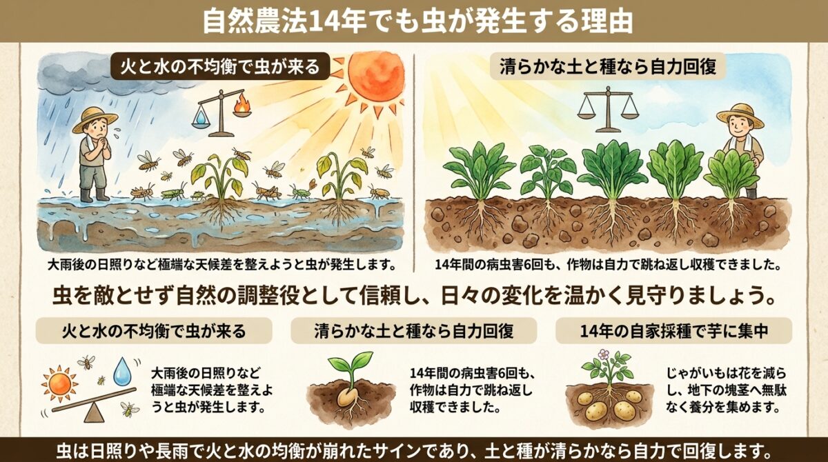 自然農法14年でも虫が発生する理由