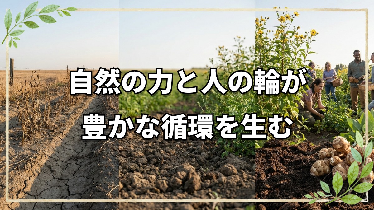 自家採種菊芋と人が集まる自然農園の循環