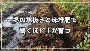 冬の水抜きと床堆肥で土を育てる技術
