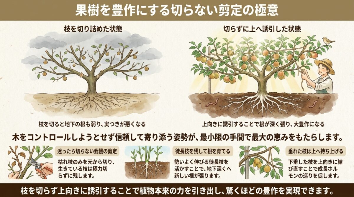 果樹を豊作にする切らない剪定の極意
