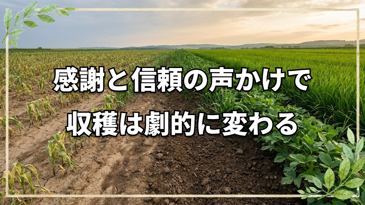 心の持ち方で作物の収穫が変わる
