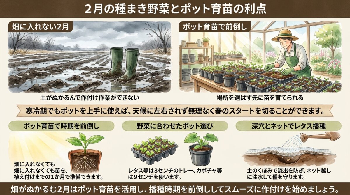2月の種まき野菜とポット育苗の利点|自然栽培20年の実践法