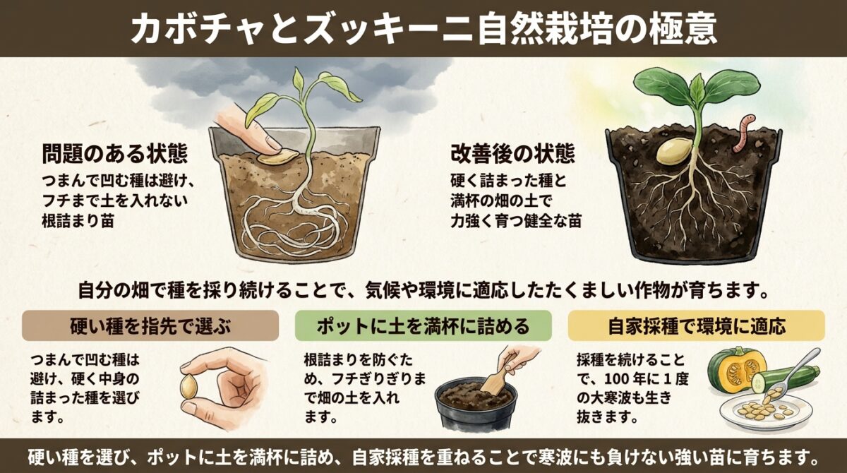 カボチャとズッキーニ自然栽培の極意