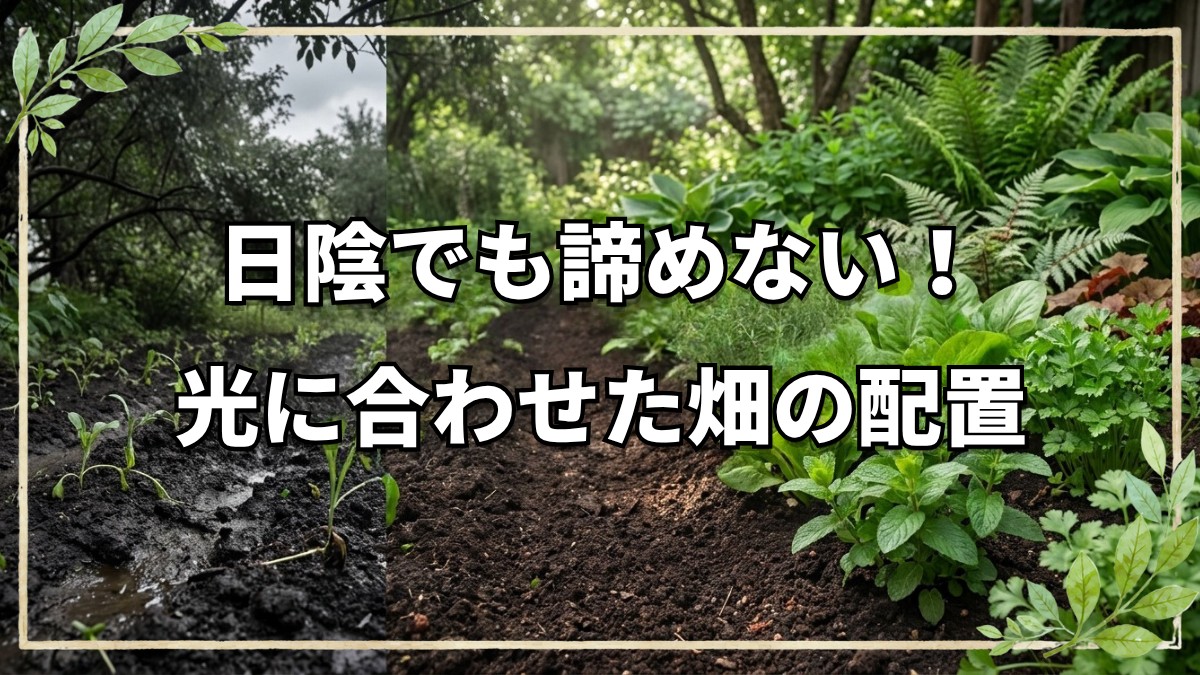 日陰でも育つ！光の要求度と畑の配置術