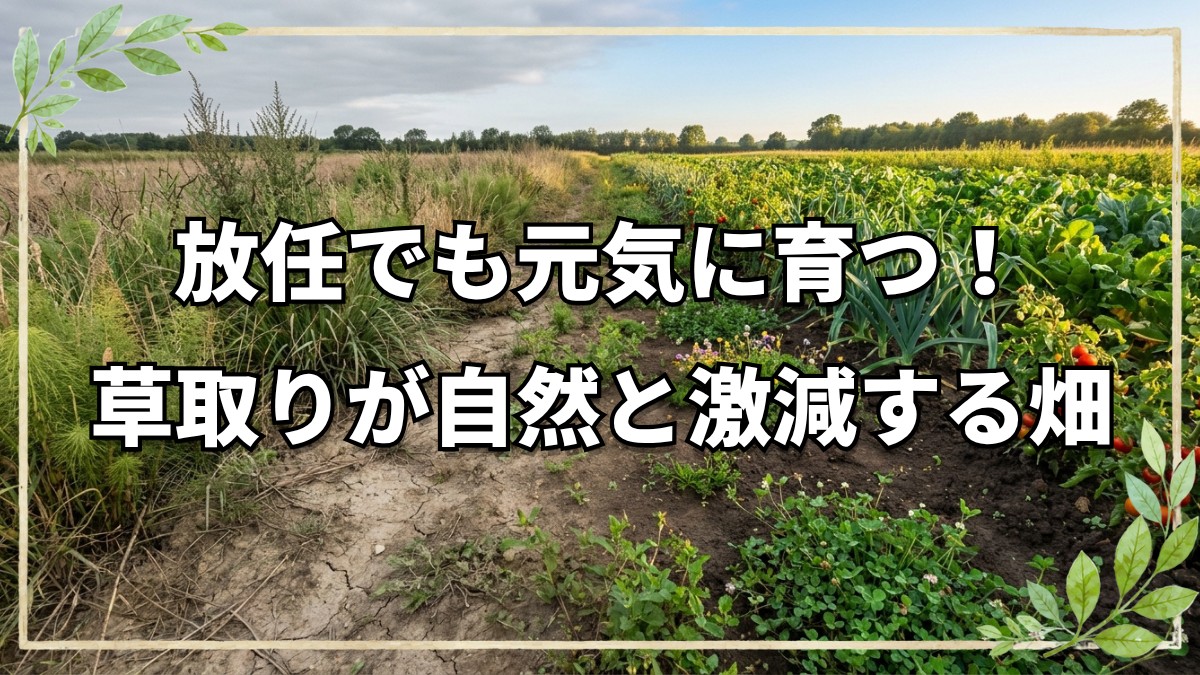 ほったらかしで育つ野菜と自然農法で雑草が減っていく仕組み