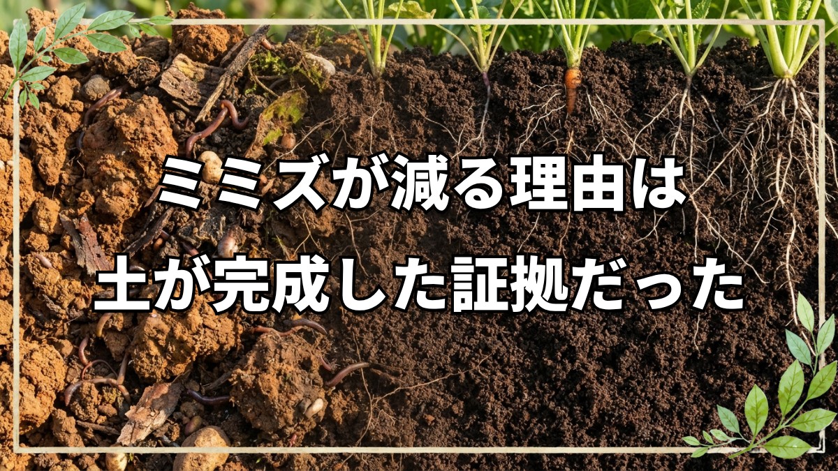 自然栽培におけるミミズの4つの役割と土が綺麗になると数が減る理由