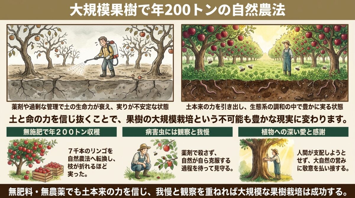 大規模果樹で年200トンの自然農法