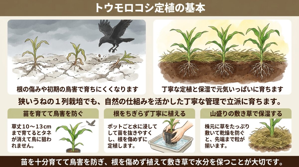トウモロコシ定植の基本