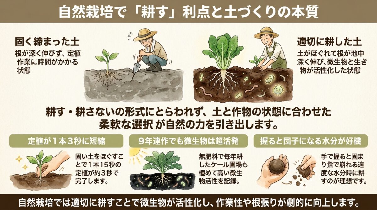 自然栽培で「耕す」利点と土づくりの本質