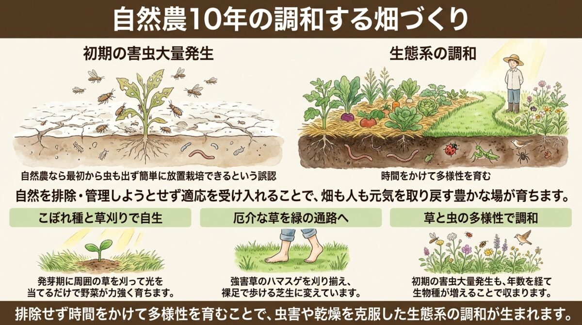自然農10年の調和する畑づくり
