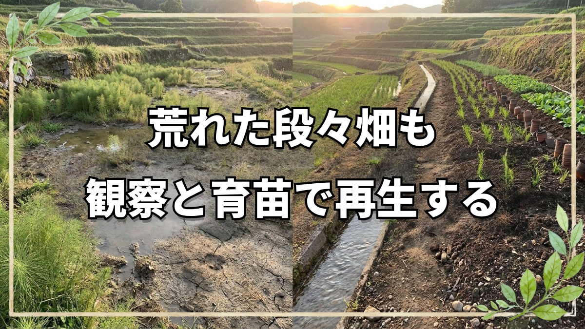 荒れた段々畑を再生する観察と育苗の知恵