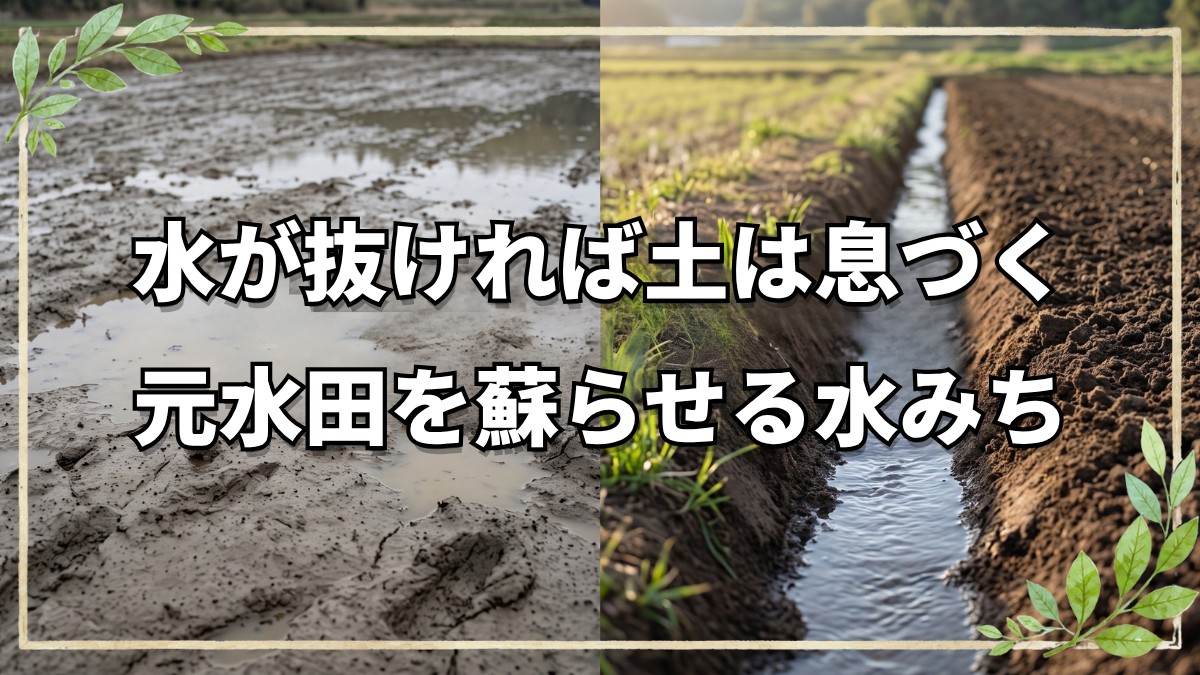 元水田を畑に変える！耕作放棄地開拓における「排水対策」と水みちづくりのリアル