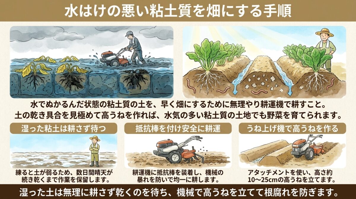 水はけの悪い粘土質の土地を畑にする手順|今橋さんの自然栽培実践から学ぶ