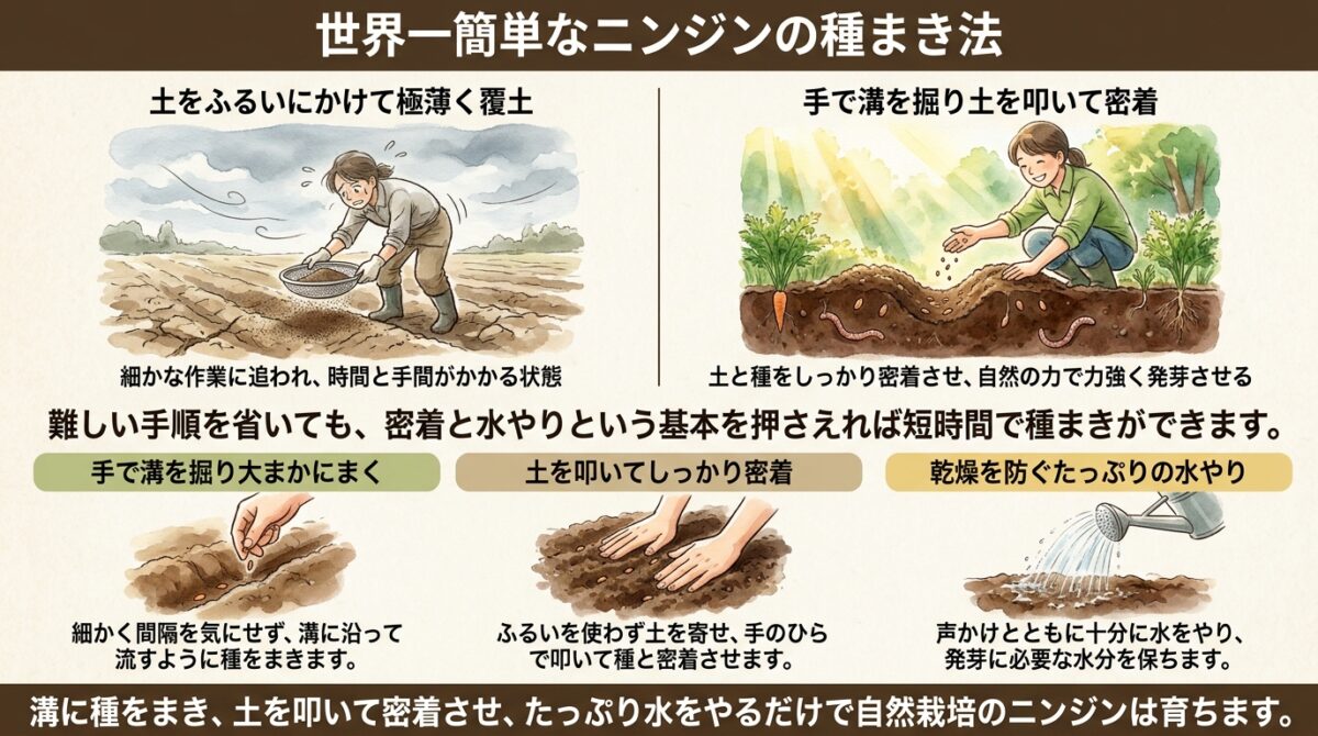 世界一簡単なニンジンの種まき法