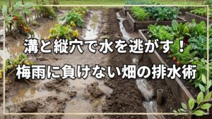 梅雨の畑を救う!溝と縦穴の排水術