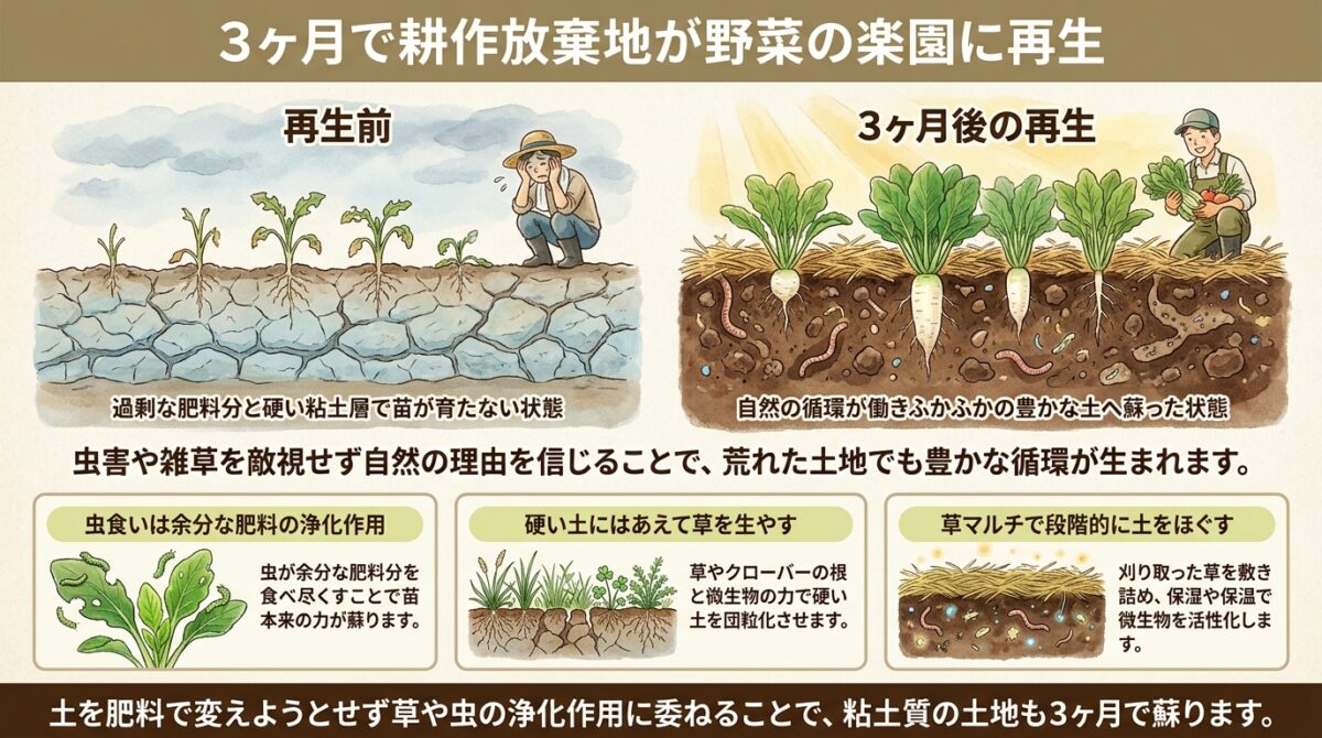 3ヶ月で耕作放棄地が野菜の楽園に再生