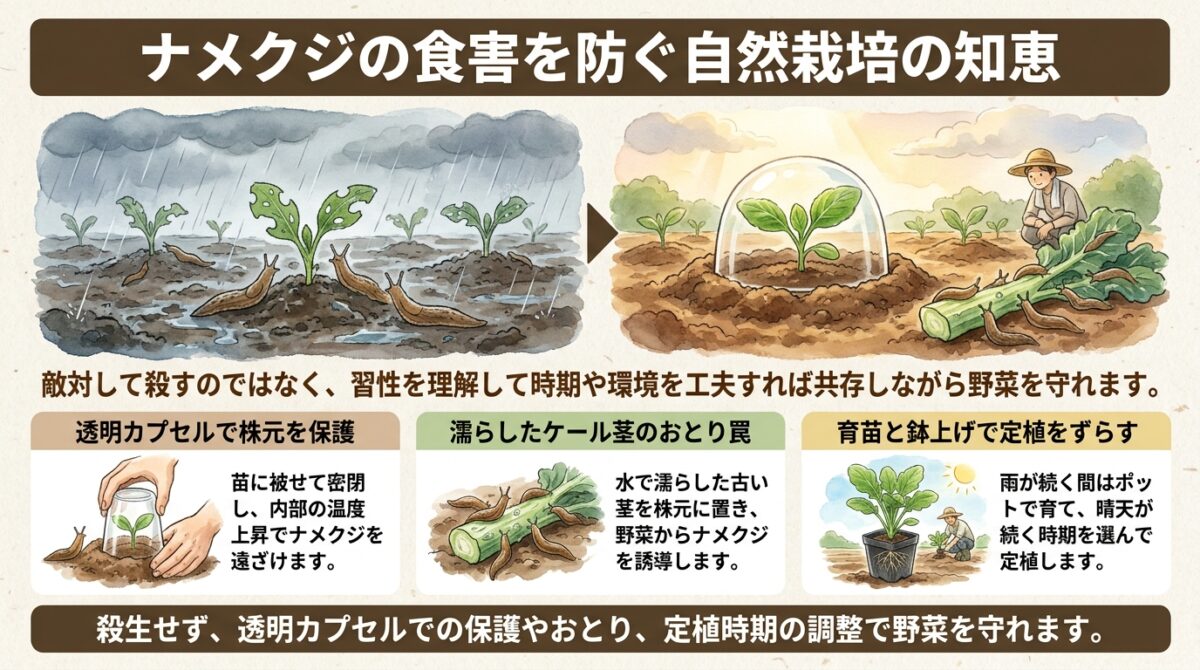 【自然栽培】ナメクジの食害を防ぐ8つの方法と向き合い方