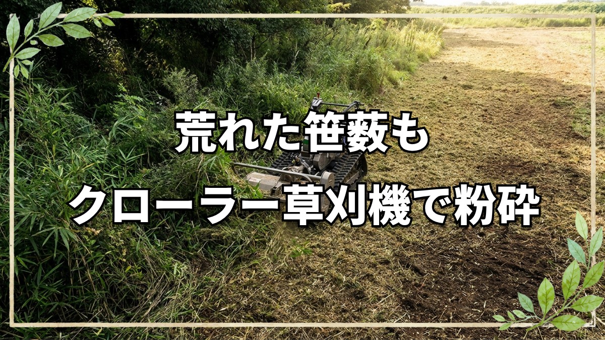 クローラー式ハンマーナイフモア「HRC805」の実力とは？凸凹地や背丈を超える笹薮を開拓するポイント