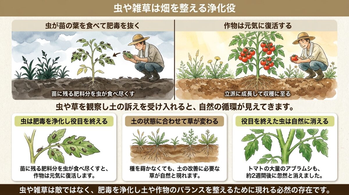 自然栽培における虫や雑草の役割とは?自然発生の視点から考える生態系の不思議