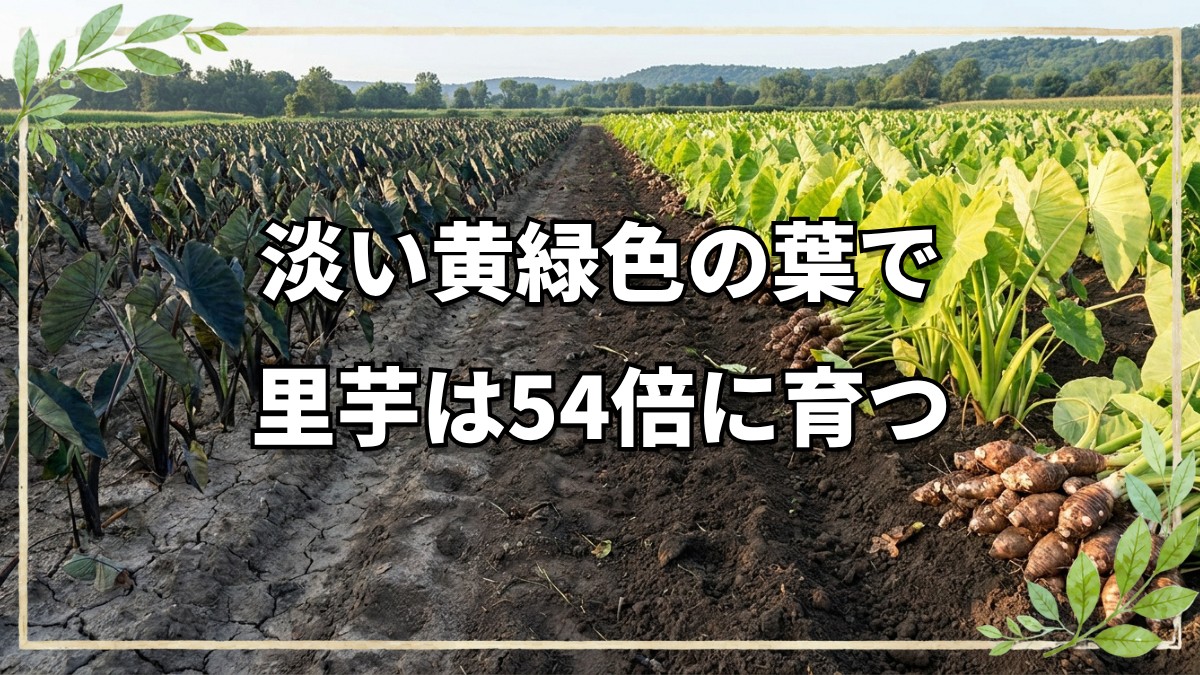 自然栽培の葉の色と里芋収穫量54倍の事実