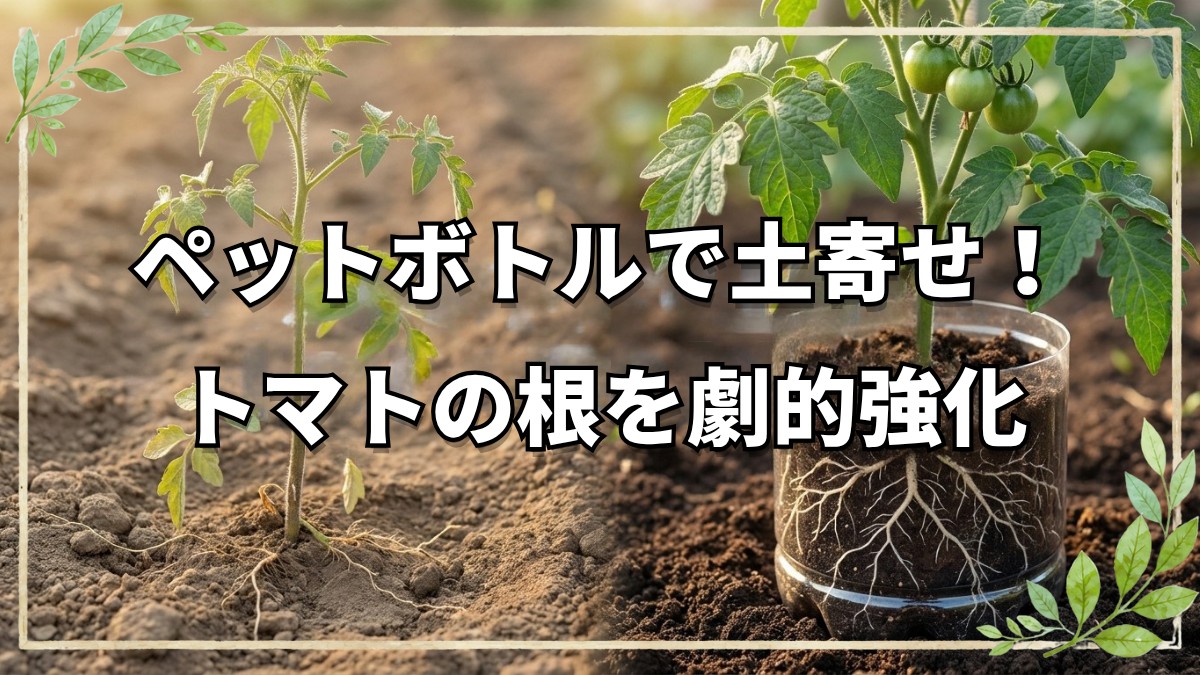 ペットボトルでトマトの根を増やす工夫
