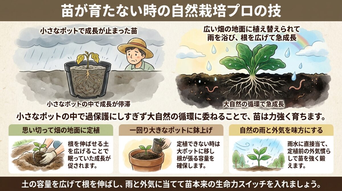 苗が育たない時の自然栽培プロの技