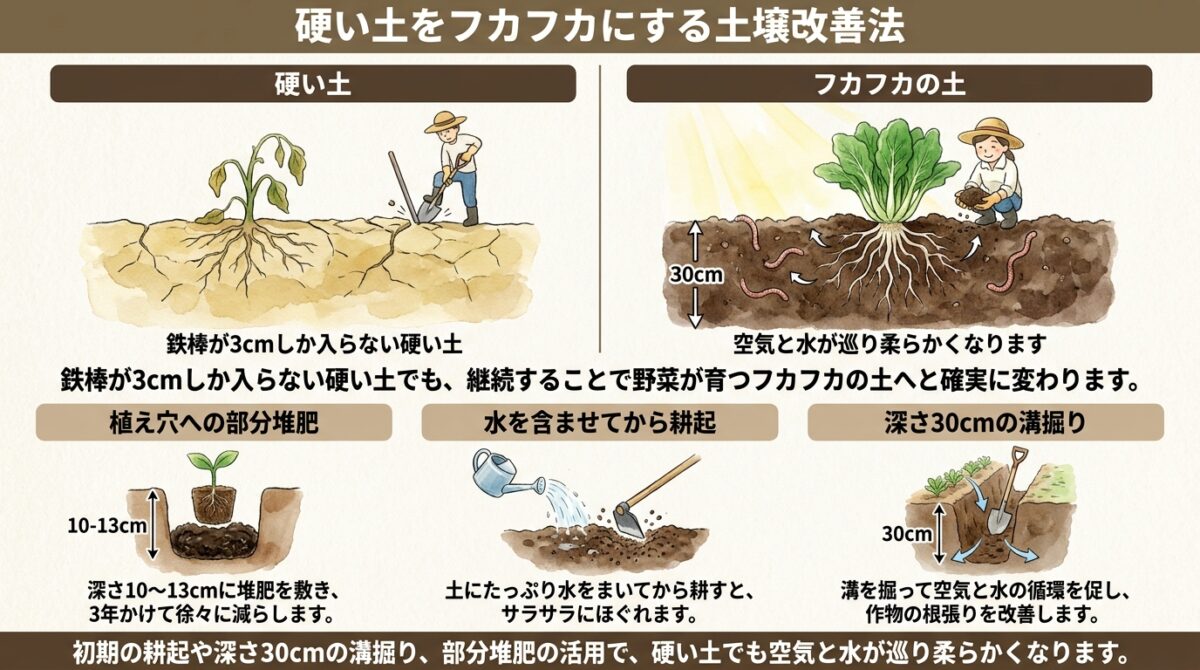 硬い土をフカフカにする土壌改善法