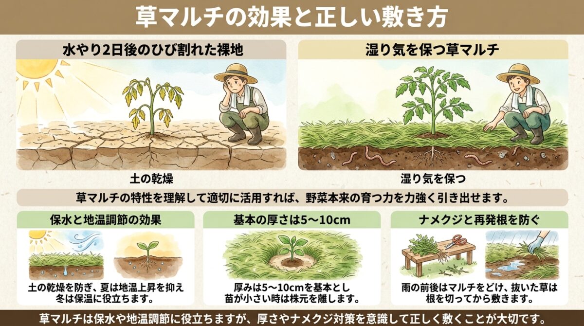 草マルチ敷くだけではダメ?効果を最大化する利点と注意点