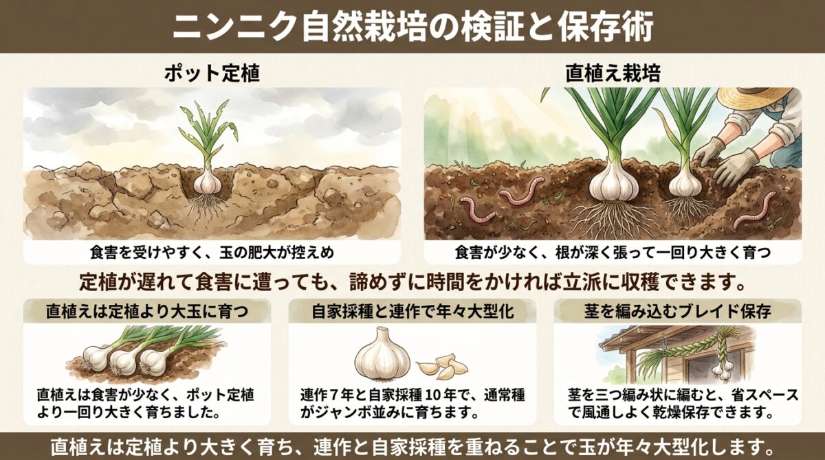 ニンニク自然栽培の検証と保存術