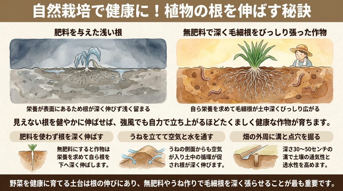 自然栽培で健康に!植物の根を伸ばす秘訣