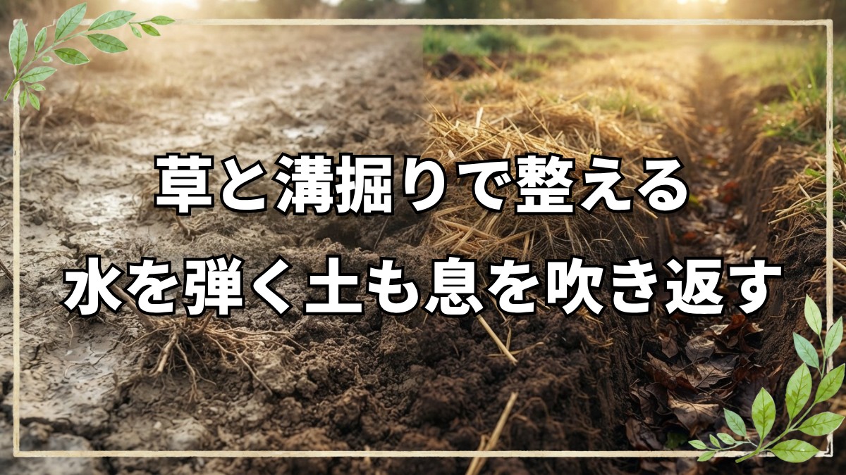 地下茎雑草の対策と水を弾く土の再生法