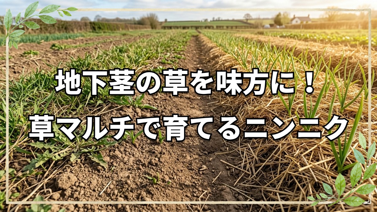 地下茎の雑草が生える畑をどう活かすか？自然栽培での畝作りとニンニクの植え付け実演